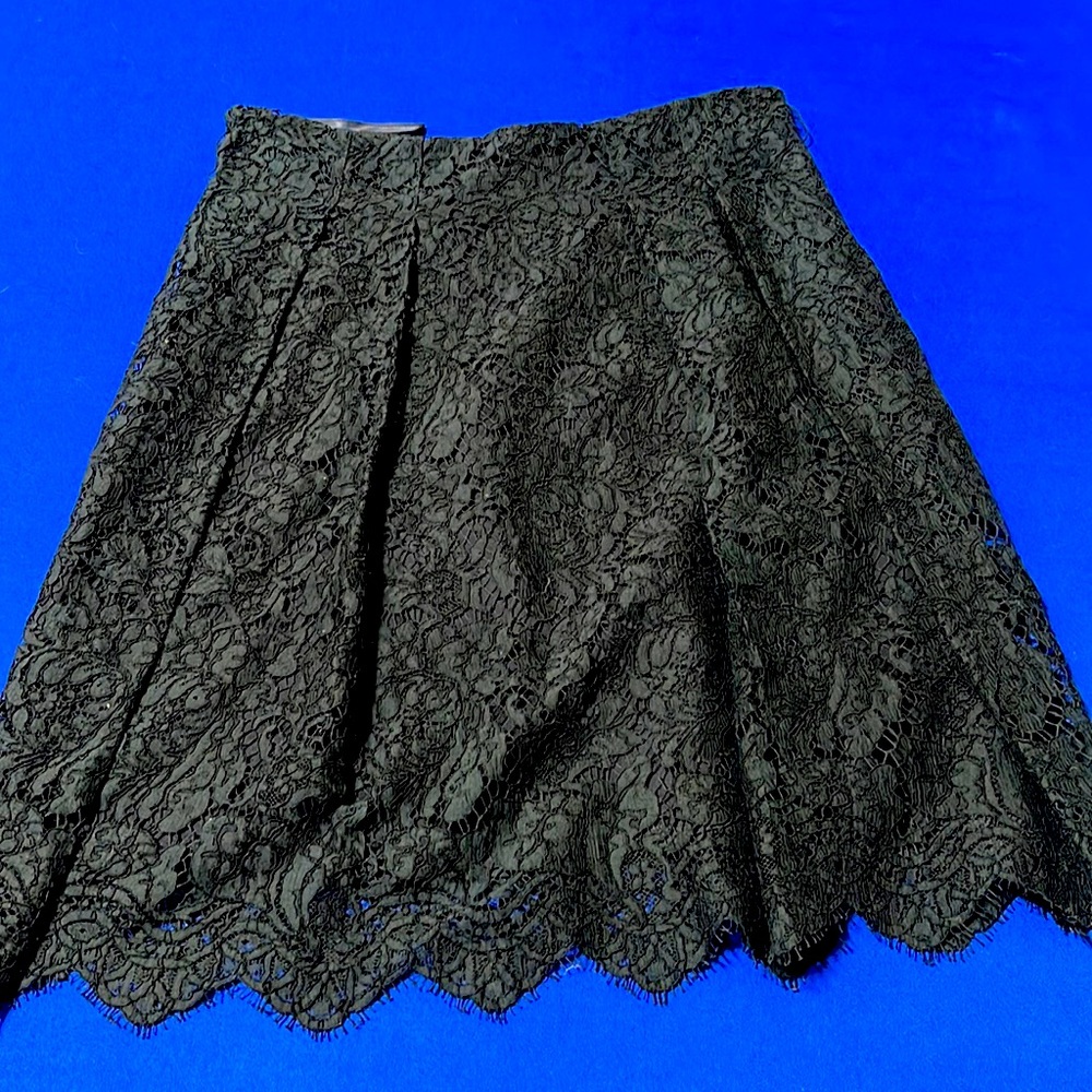 Vintage Burberry Black Lace Midi Skirt, Size 6